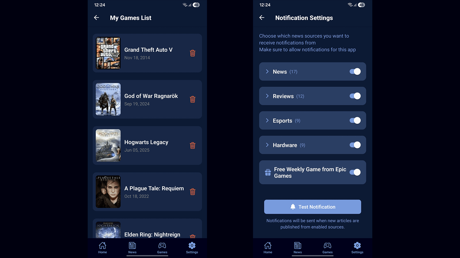 Automated Gaming Content Aggregator & Tracker App screenshot 3